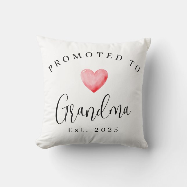 Coussin Personnalisé Promu Au Script Grandma 2025 (Recto)