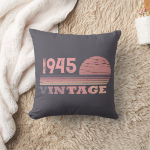 Coussin Personnalisé quatre-vingts vintage fête du 80e ann