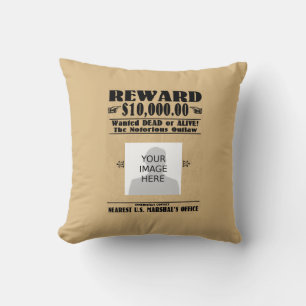 Coussin Personnalisé Recherché mort ou vivant