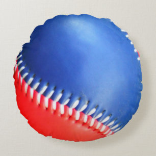 Coussin personnalisé Red White Blue Baseball