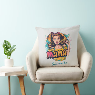 Coussin Personnalisé Retro Mama Pop Art (10)