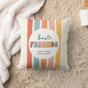 Coussin Personnalisé Retro Meilleurs Amis BFFs Mete Bestie