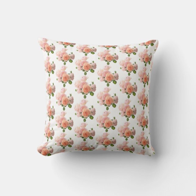 Coussin Personnalisé Rose élégant  moderne Modèle (Recto)