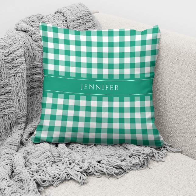 Coussin Personnalisé Rustic Green Plaid En vichy (Créateur téléchargé)