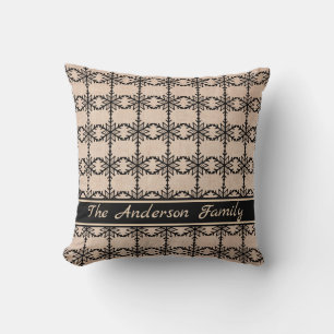Coussin Personnalisé Rustique Burlap Motif de flocon de ne
