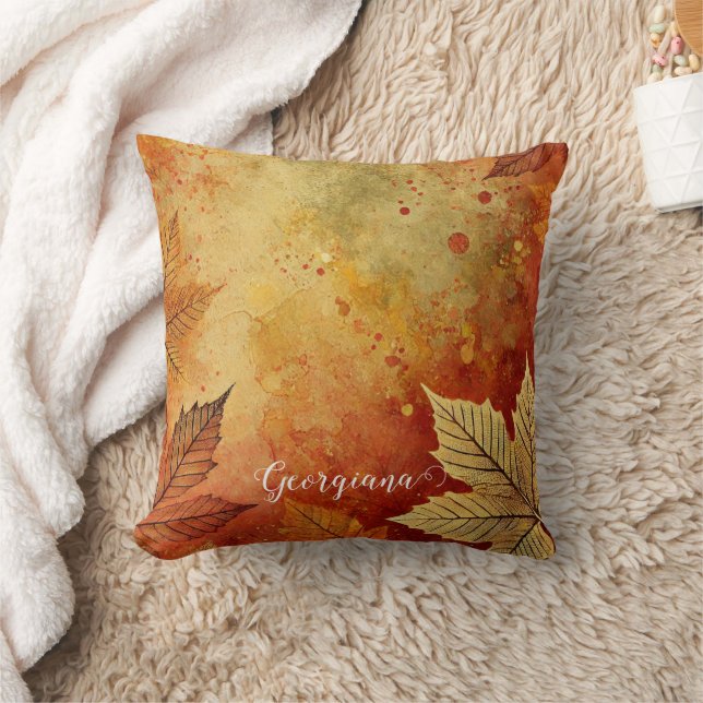Coussin Personnalisé Rustique Golden Autumnal Encre désoss (Couverture)
