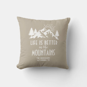 Coussin Personnalisé Rustique Meilleur en Montagne Citatio