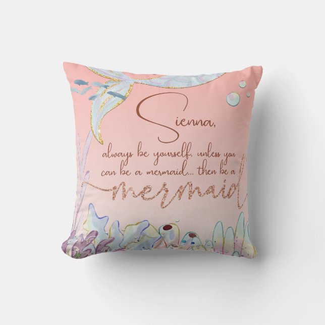 Coussin Personnalisé "Soyez une sirène" (Recto)
