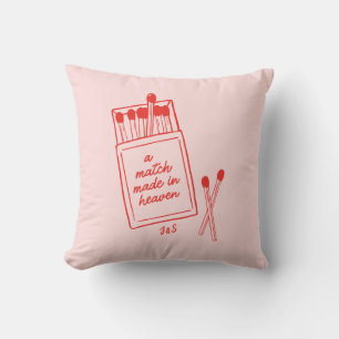 Coussin Personnalisé Un Mariage Parfait Rouge & Rose