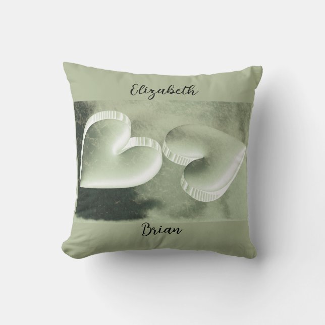 Coussin Personnalisé unique moderne élégant deux coeurs ar (Recto)