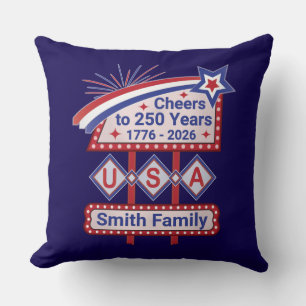Coussin Personnalisé USA 250–Marquise Rétro Patriotique