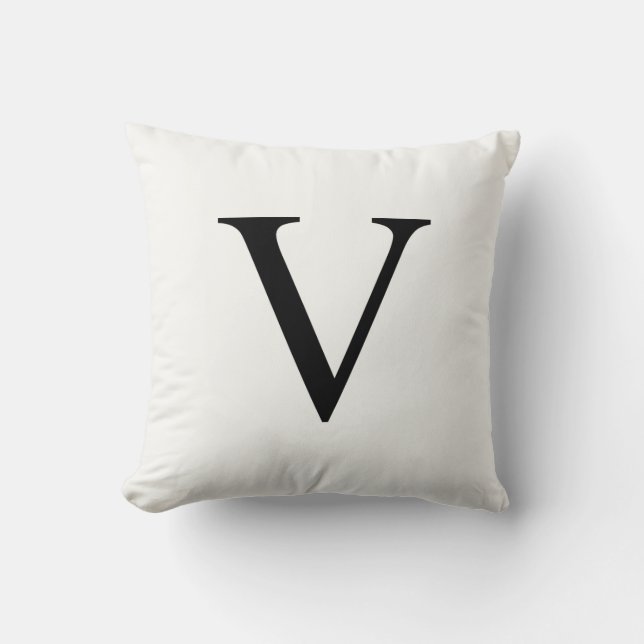 Coussin personnalisé | V initial de monogramme (Recto)