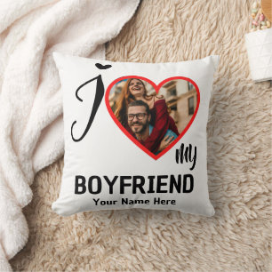 Coussin Personnalisé Valentines Coeur Photo J'aime Mon cop