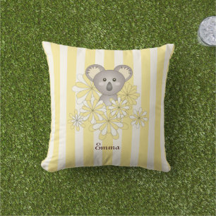 Coussin Personnalisé Yellow Stripe Baby Koala Oear Kids