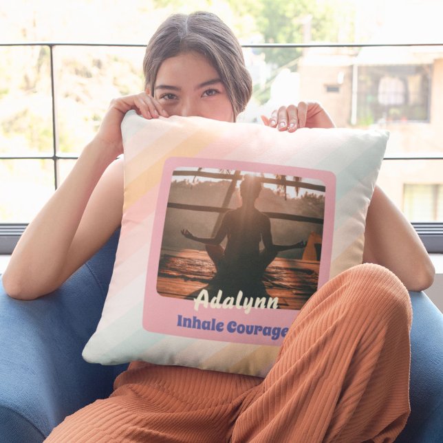 Coussin Personnalisé Yoga Lover enseignant Maman Femme Cad (Personalized Yoga Lover Teacher Mom Women Gift)