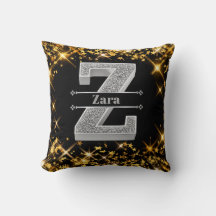 Personnalisé Z Premier Monogramme Argent Votre Nom