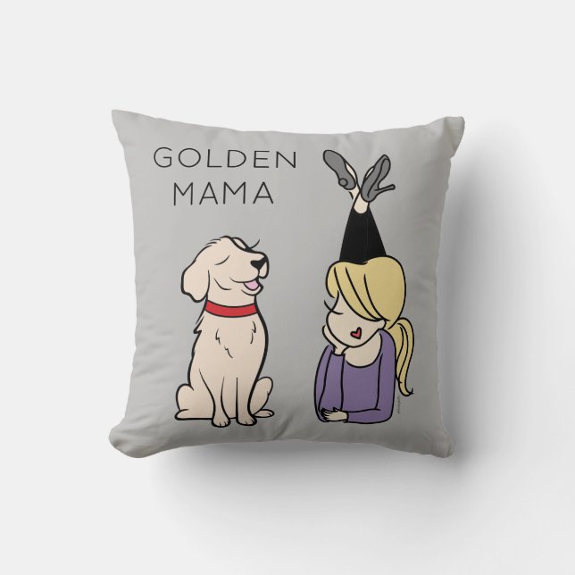 Coussin Personnalisée Golden Retriever Mama (Recto)