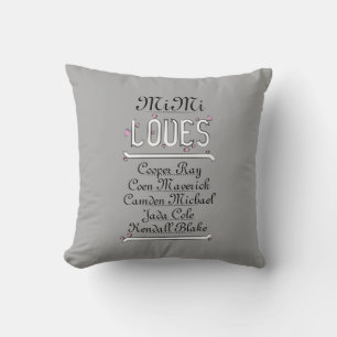 Coussin Personnalisée, Mimi aime ses grands