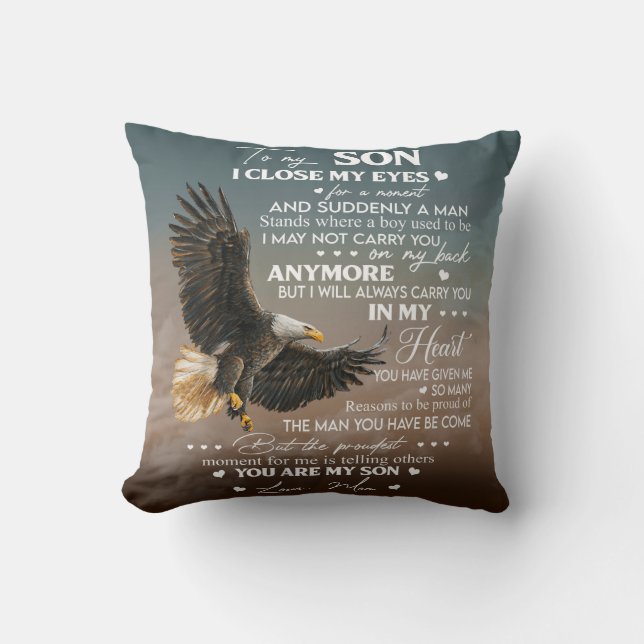 Coussin Personnaliser À Mon Fils De Amour Mère Cadeaux (Recto)