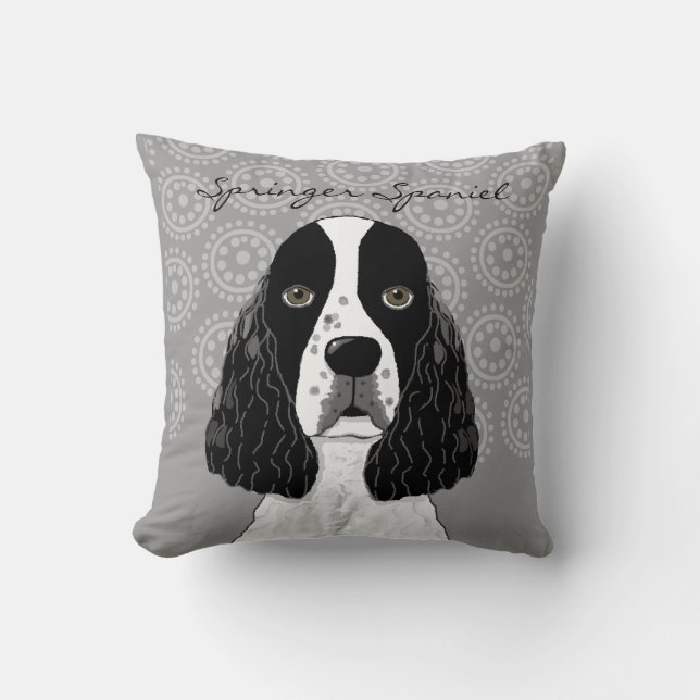 Coussin Personnaliser Anglais Springer Spaniel Dog sur Gre (Recto)