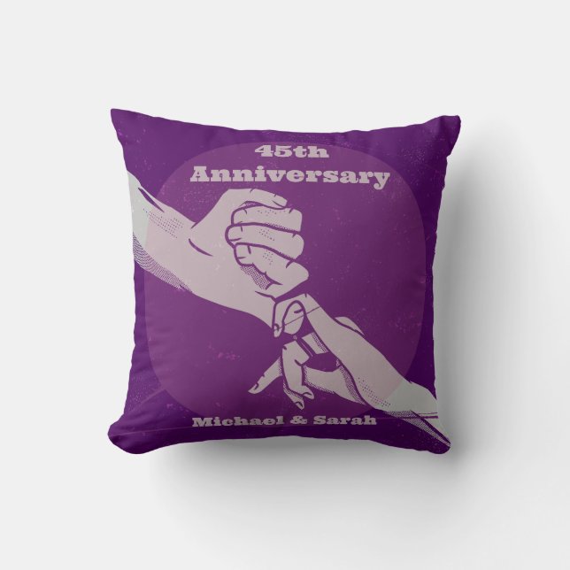Coussin Personnaliser anniversaire couple romantique main  (Recto)