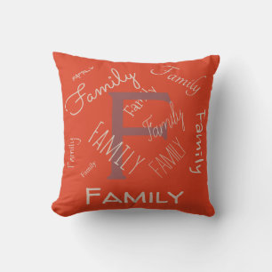 Coussin Personnaliser ce modèle, MONOGRAM, FAMILLE, NOM,