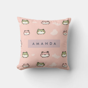 Coussin Personnaliser Cute Kawaii Pastel Frog Design sur r
