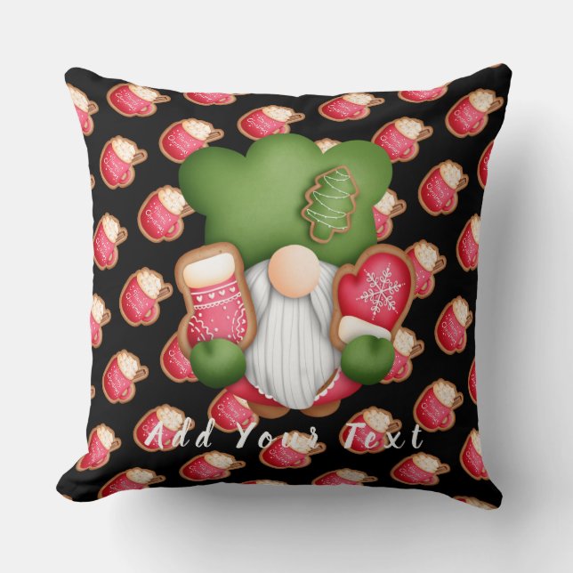 Coussin Personnaliser douce Gnome Texte et couleur 20"X20" (Recto)