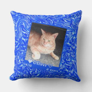 Coussin Personnaliser encadrée photo chat animal sur la te