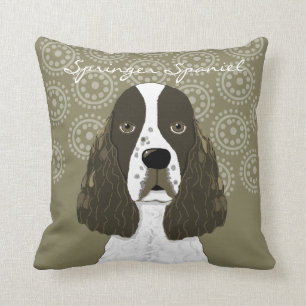 Coussin Personnaliser Espagnol Springer anglais en blanc B