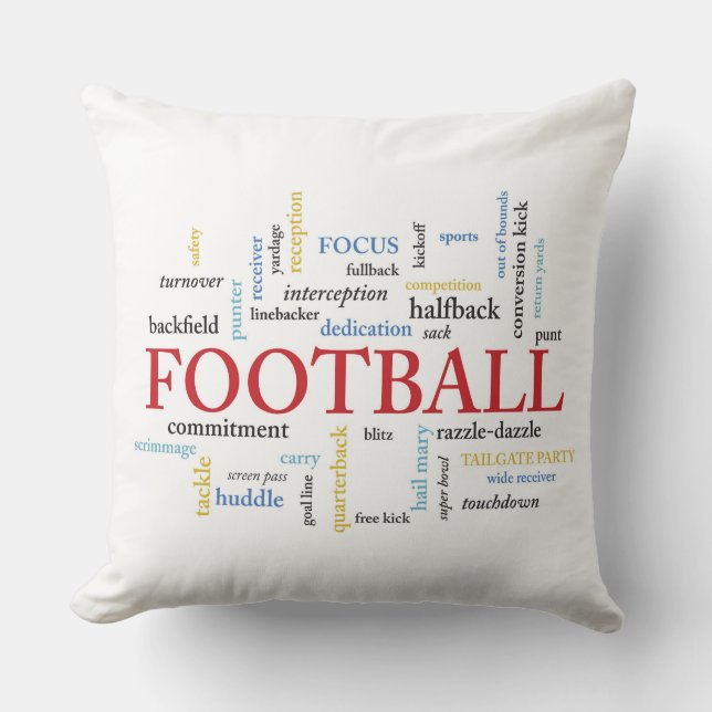 Coussin Personnaliser, Football Coach Merci en mots (Recto)