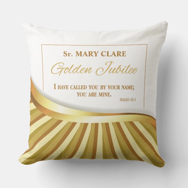 Coussin Personnaliser, Jubilé d'or de la vie religieuse, (Recto)