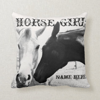 Coussin Personnaliser la fille du cheval 