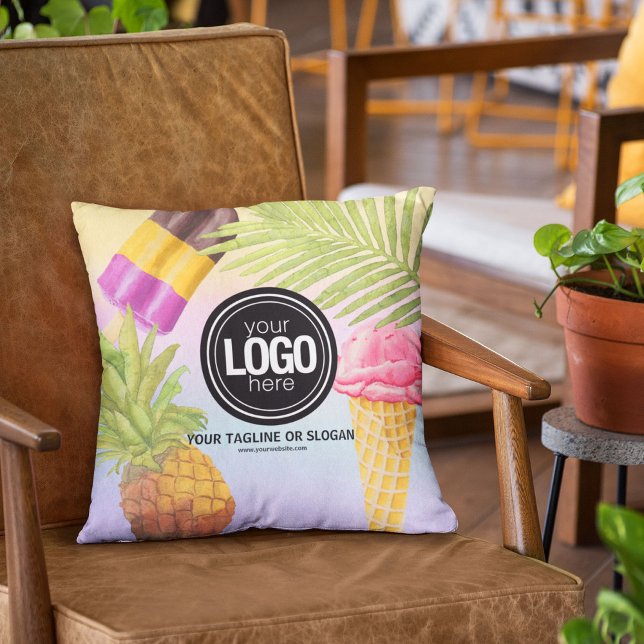 Coussin Personnaliser l'artsy aquarelle thème crème glacée (Créateur téléchargé)