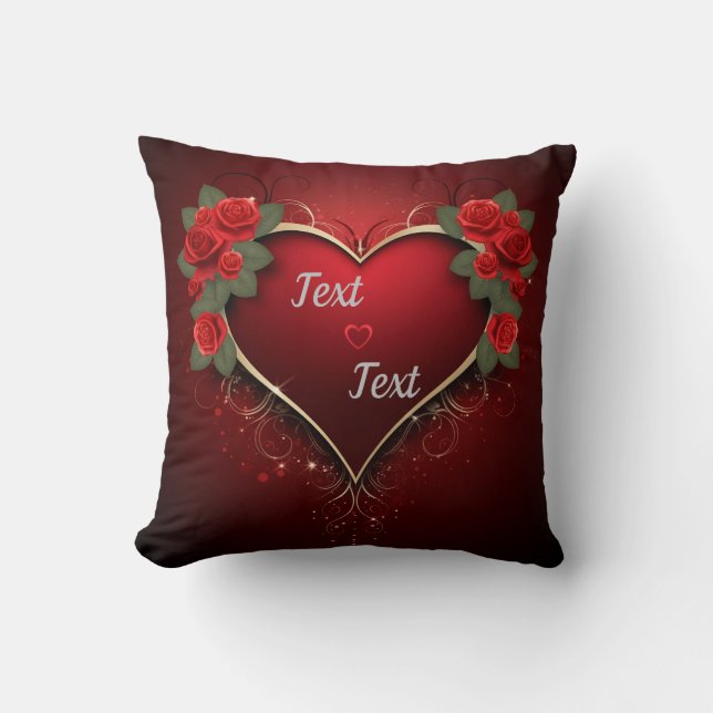 Coussin Personnaliser le coeur du nom romantique (Recto)