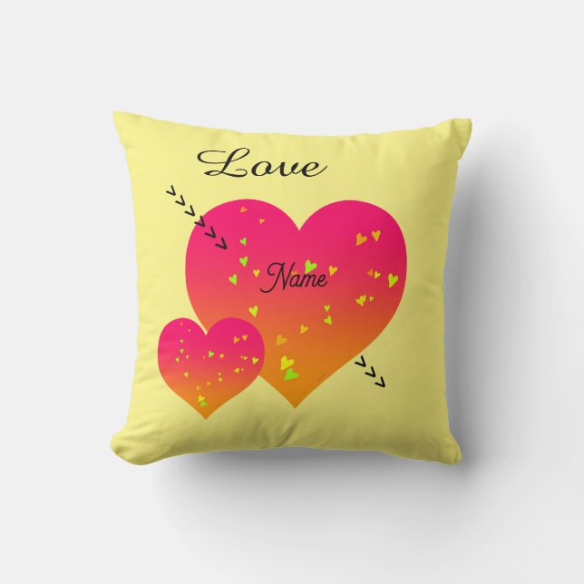 Coussin Personnaliser le COEUR Jeter l'oreiller (Recto)