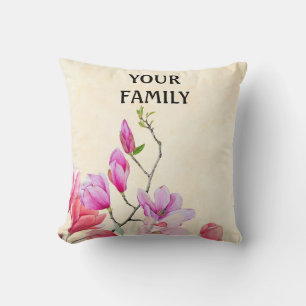 Coussin Personnaliser le fleur aquarelle