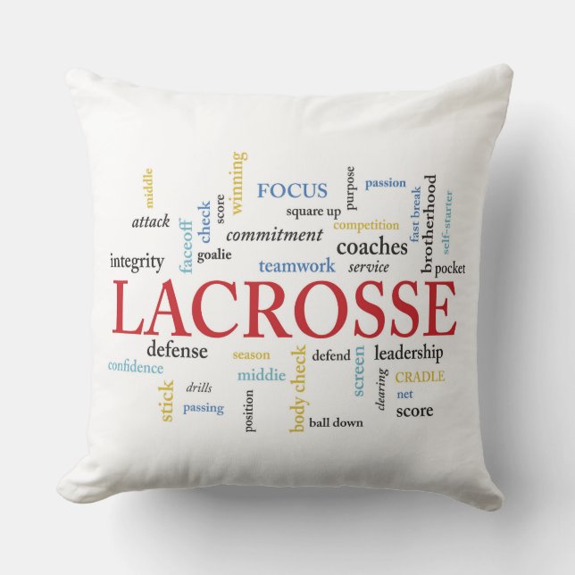 Coussin Personnaliser le nom Lacrosse Coach Merci Mots (Recto)