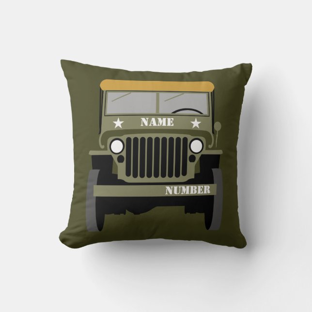Coussin Personnaliser le véhicule militaire vintage du vét (Recto)