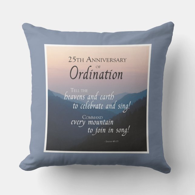 Coussin Personnaliser les fêtes d'Ordination du 25e annive (Recto)
