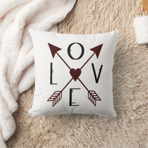 Coussin Personnaliser les flèches d'amour Couples Fiançail