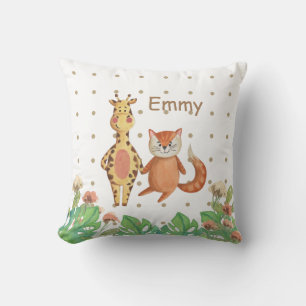 Coussin Personnaliser mignon aquarelle safari nursery mign
