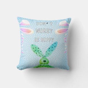 Coussin Personnaliser NE T'INQUIÈTE PAS ÊTRE HOPPY Bunny P