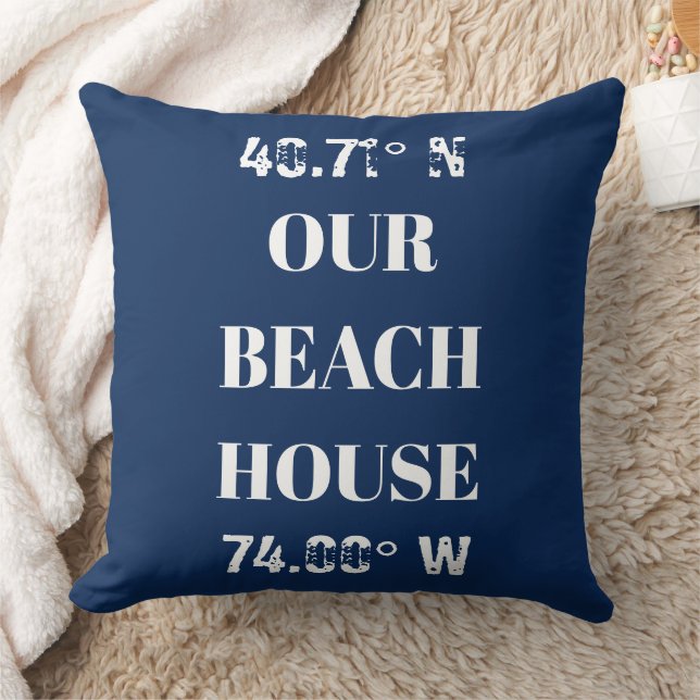 Coussin Personnaliser Nos Coordonnées Beach House (Couverture)