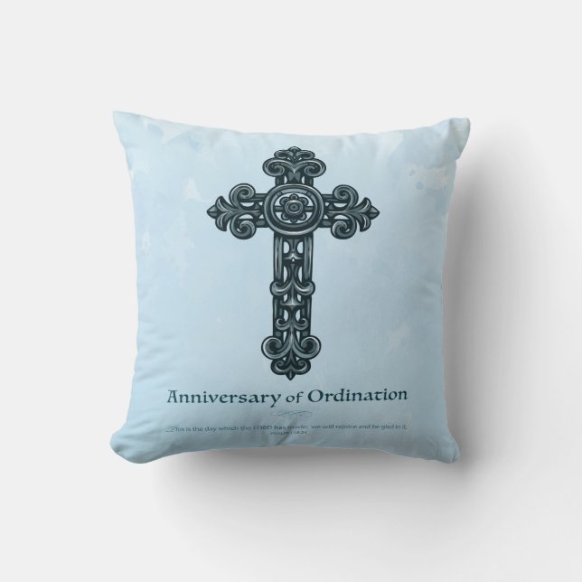 Coussin Personnaliser, Ordination Anniversaire Prêtre, Cro (Recto)