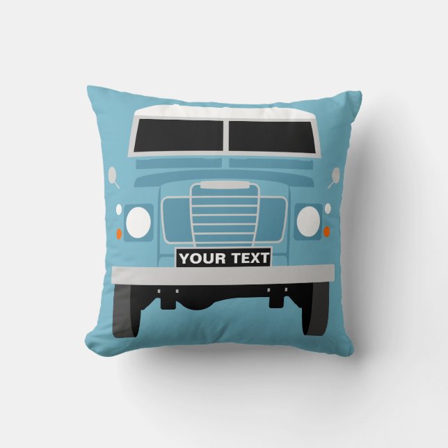 Coussin Personnaliser personnalisé bleu Land Rover série 3 (Recto)