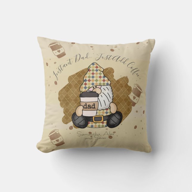 Coussin Personnaliser pour le papa amoureux du café | VINT (Recto)