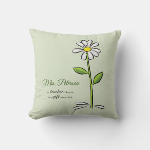 Coussin Personnaliser, remerciement professeur, fleur reli
