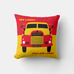 Coussin Personnaliser Retro Camion Rouge Camion Jaune