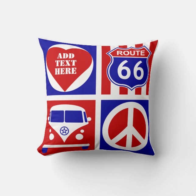 Coussin Personnaliser retro Camper Van Life Cushion (Recto)